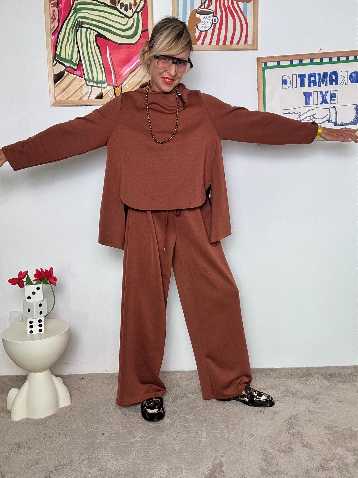 Maglia Asimmetrica Punto Milano Ruggine Oliviero Firenze