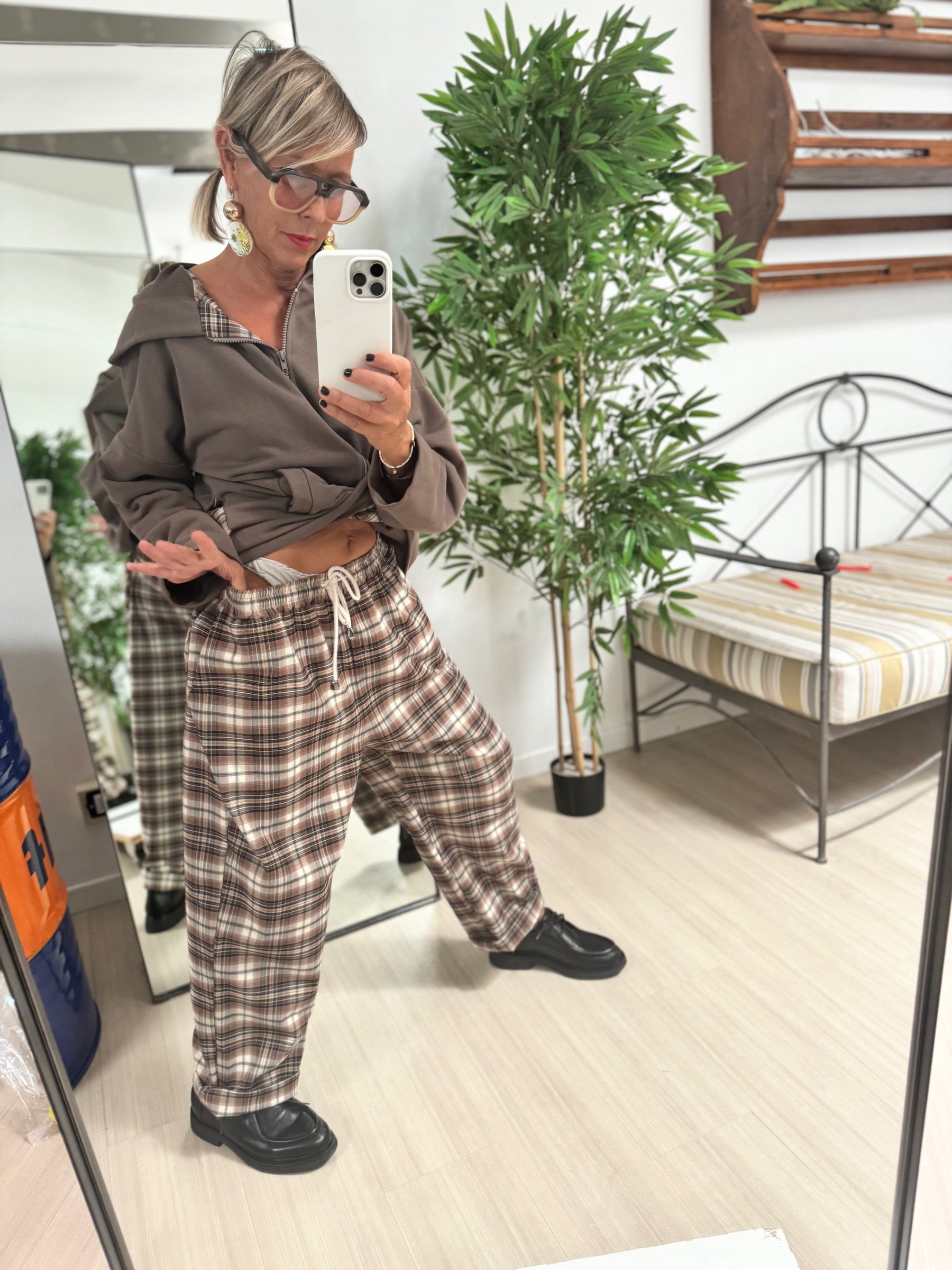 DEJA VU - PANTALONE JOGGER TARTAN