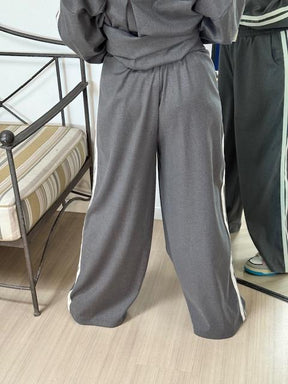 DEJA VU - PANTALONE PALAZZO SPORT LUXURY -  GRIGIO