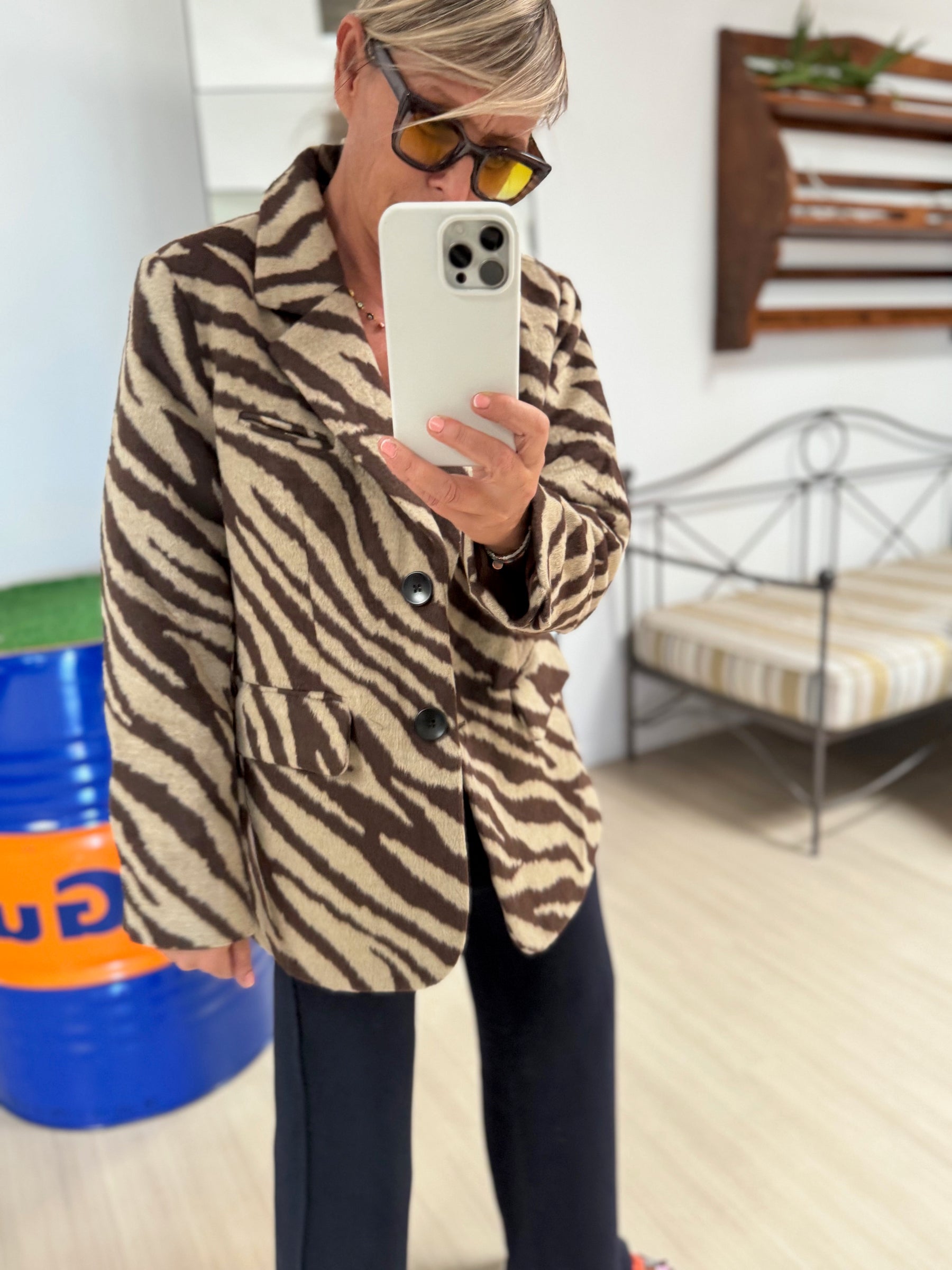 FEMALE - BLAZER COAT ZEBRA - CAMMELLO