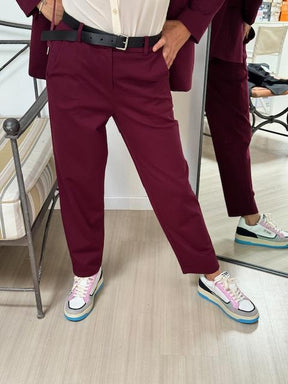 TENSIONE IN - PANTALONE CIGARETTE - BORDEAUX