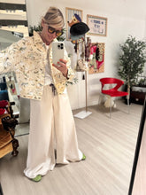 FEMALE - GIACCA BEIGE CON STAMPE FIORI E PAILETTES