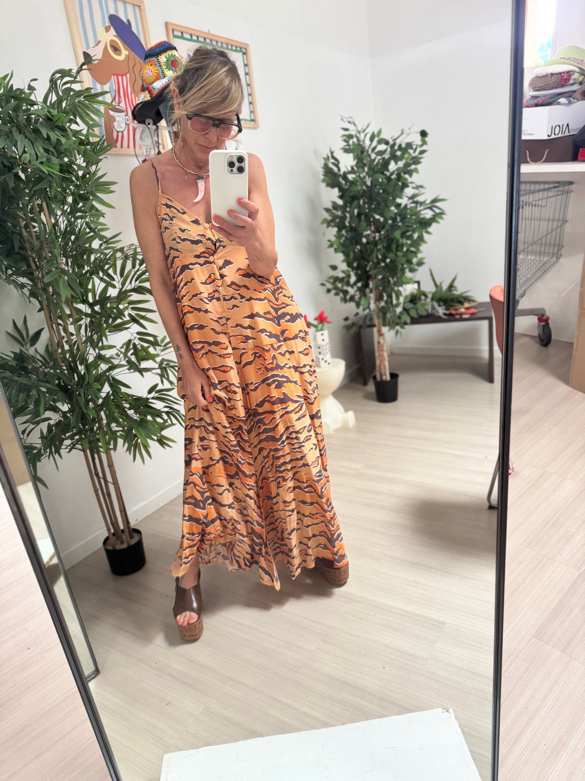 FEMALE - Abito "Wild Sunset" – Maxi dress con stampa animalier astratta  ARANCIO