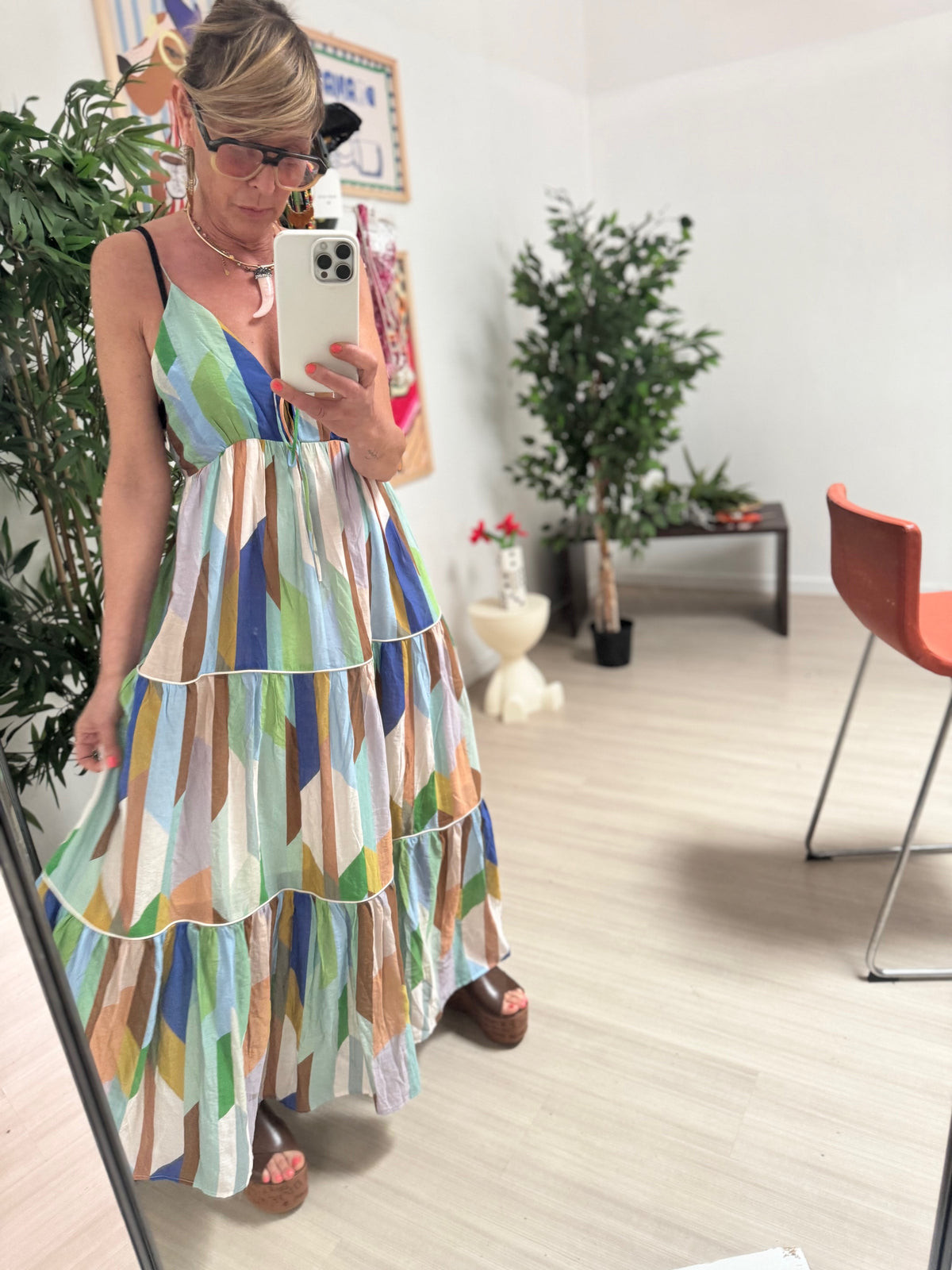 FEMALE - Abito "Color Vibes" – Maxi dress multicolor a balze
