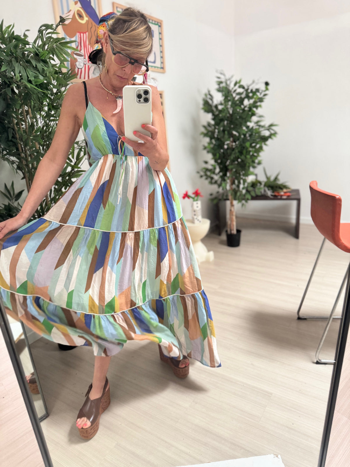 FEMALE - Abito "Color Vibes" – Maxi dress multicolor a balze