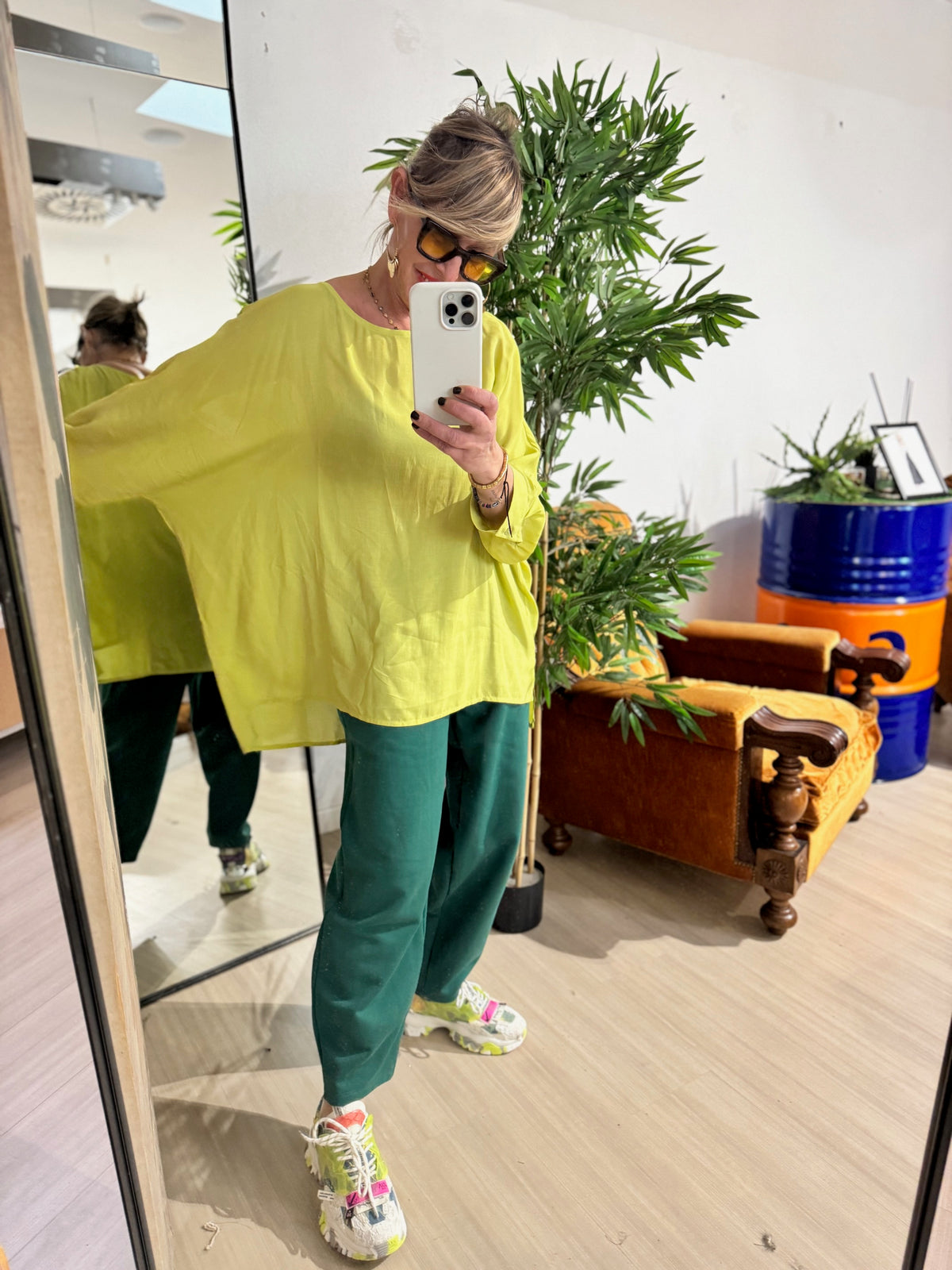 FEMALE CAMICIA OVER /LIME