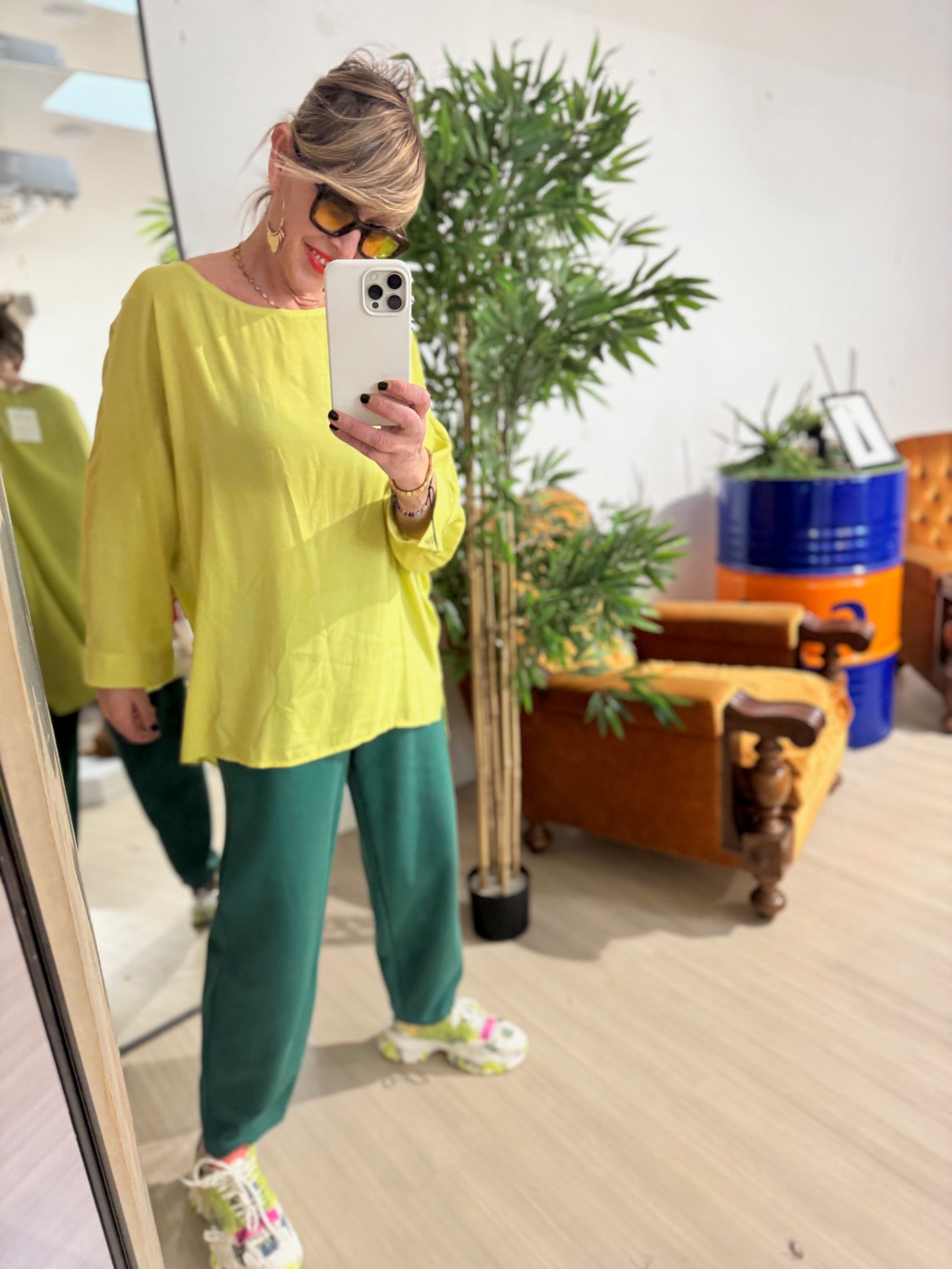FEMALE CAMICIA OVER /LIME