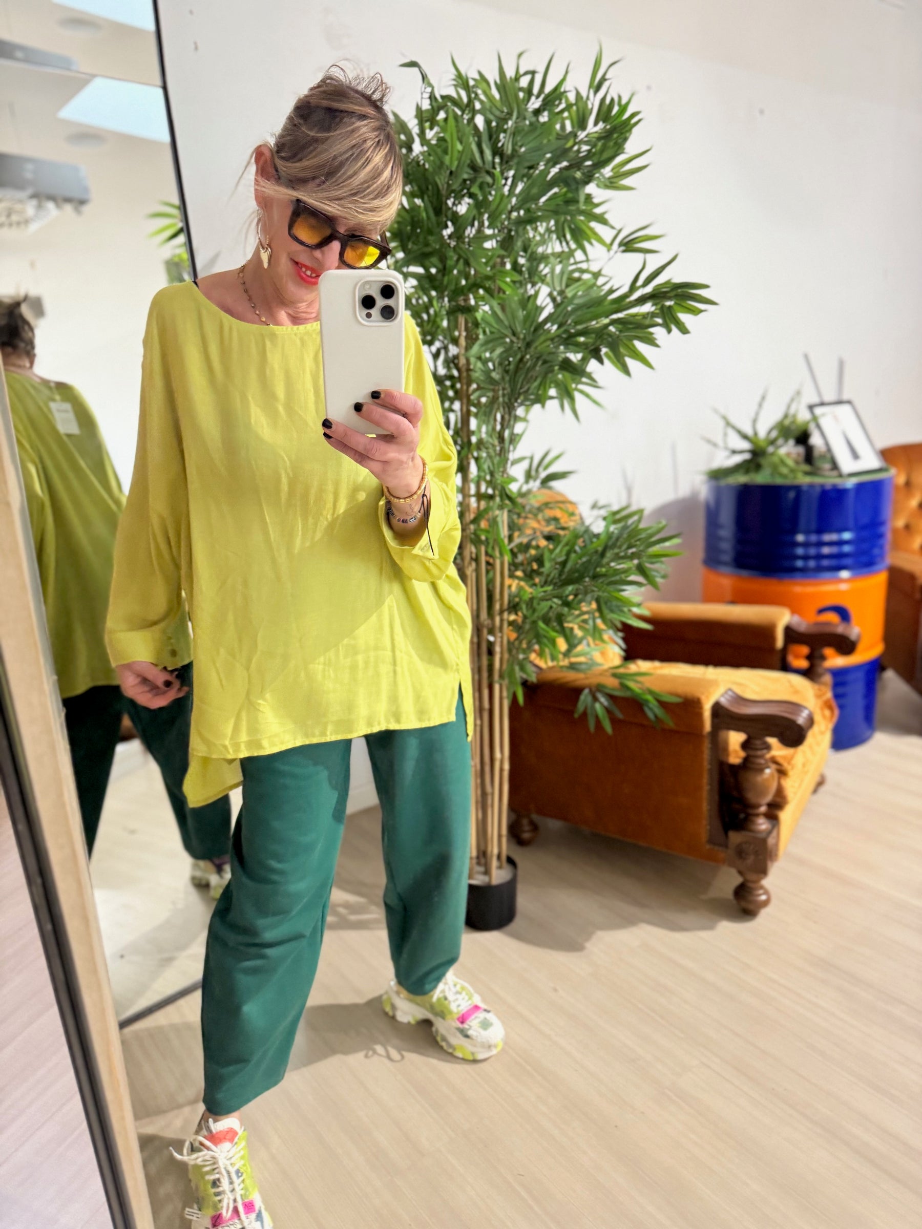 FEMALE CAMICIA OVER /LIME