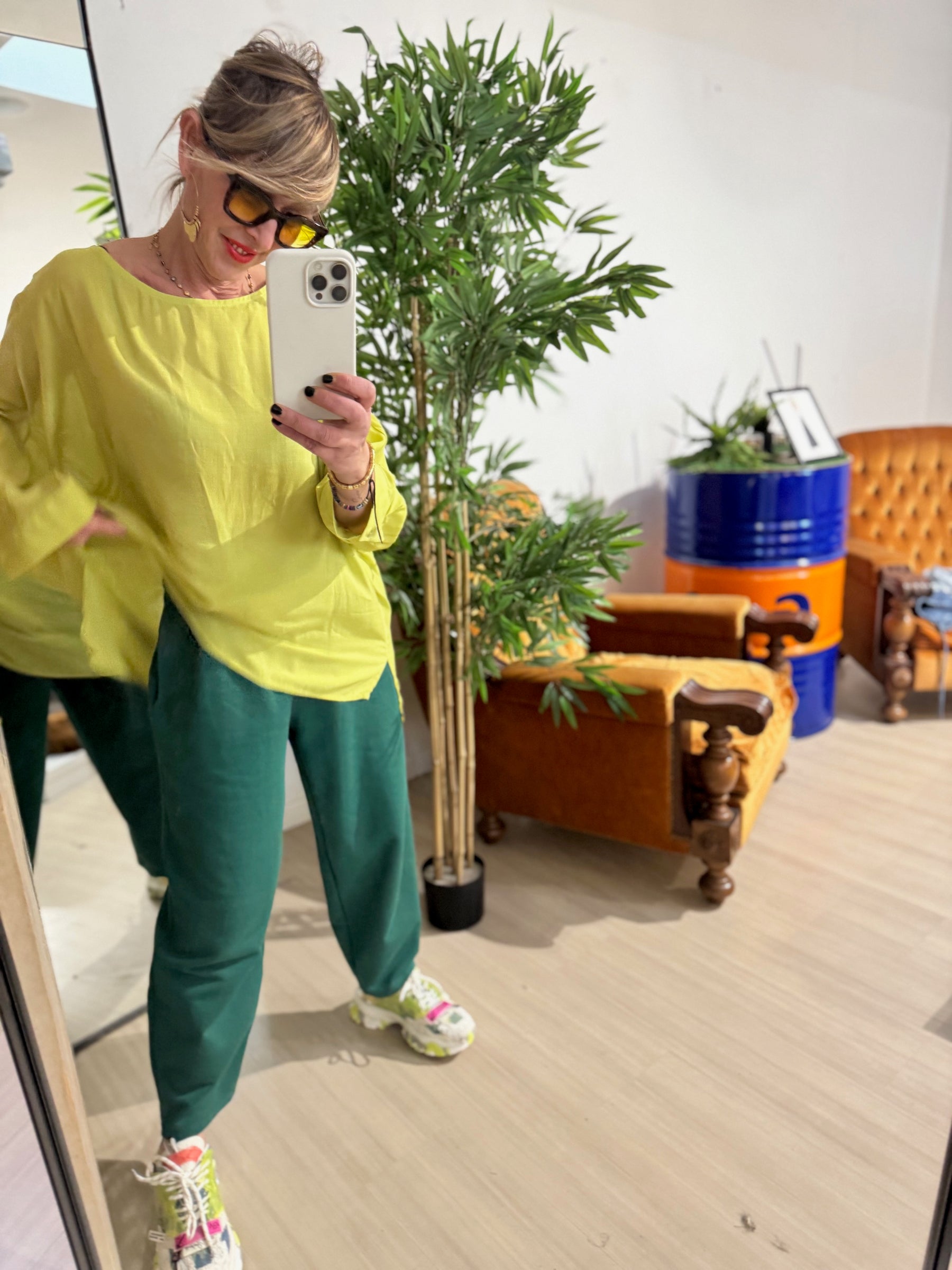 FEMALE CAMICIA OVER /LIME