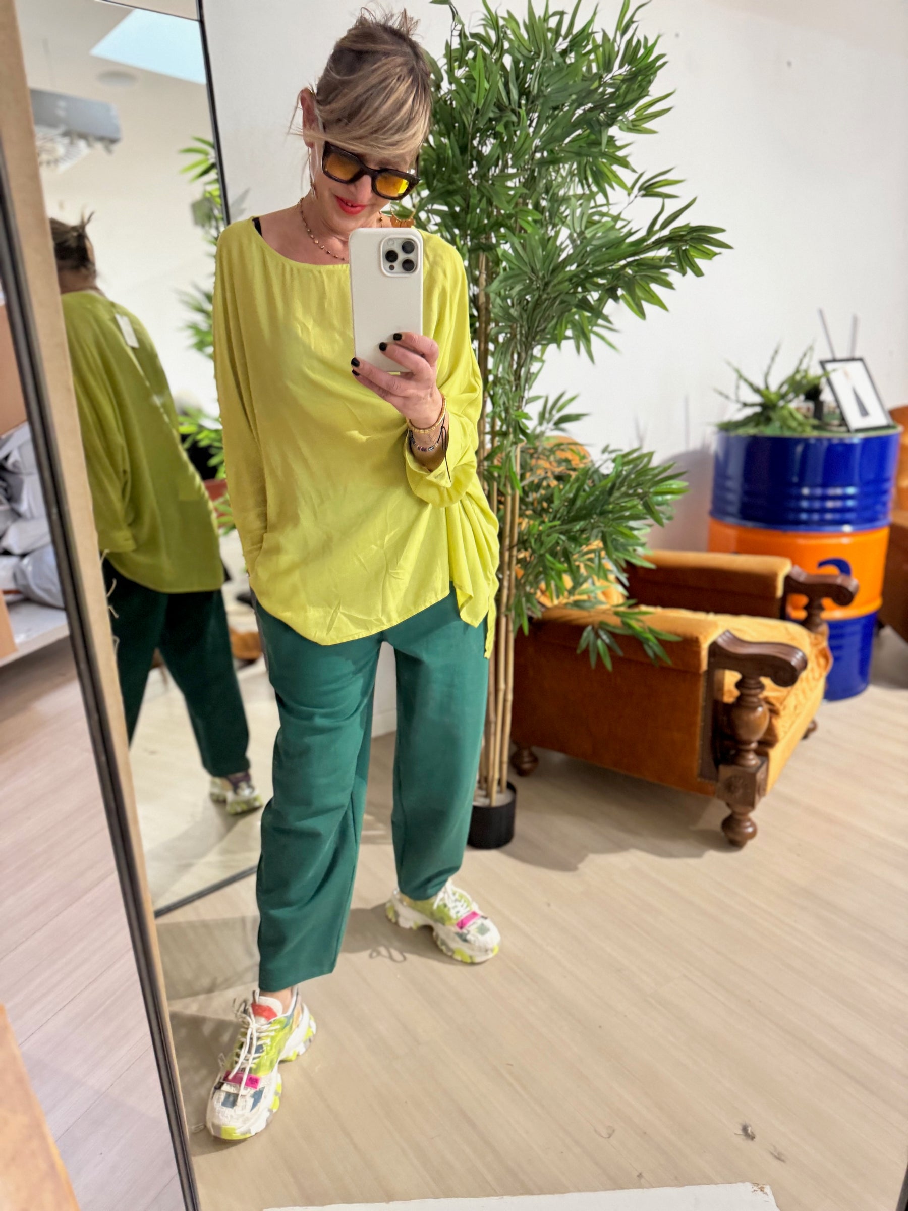 FEMALE CAMICIA OVER /LIME
