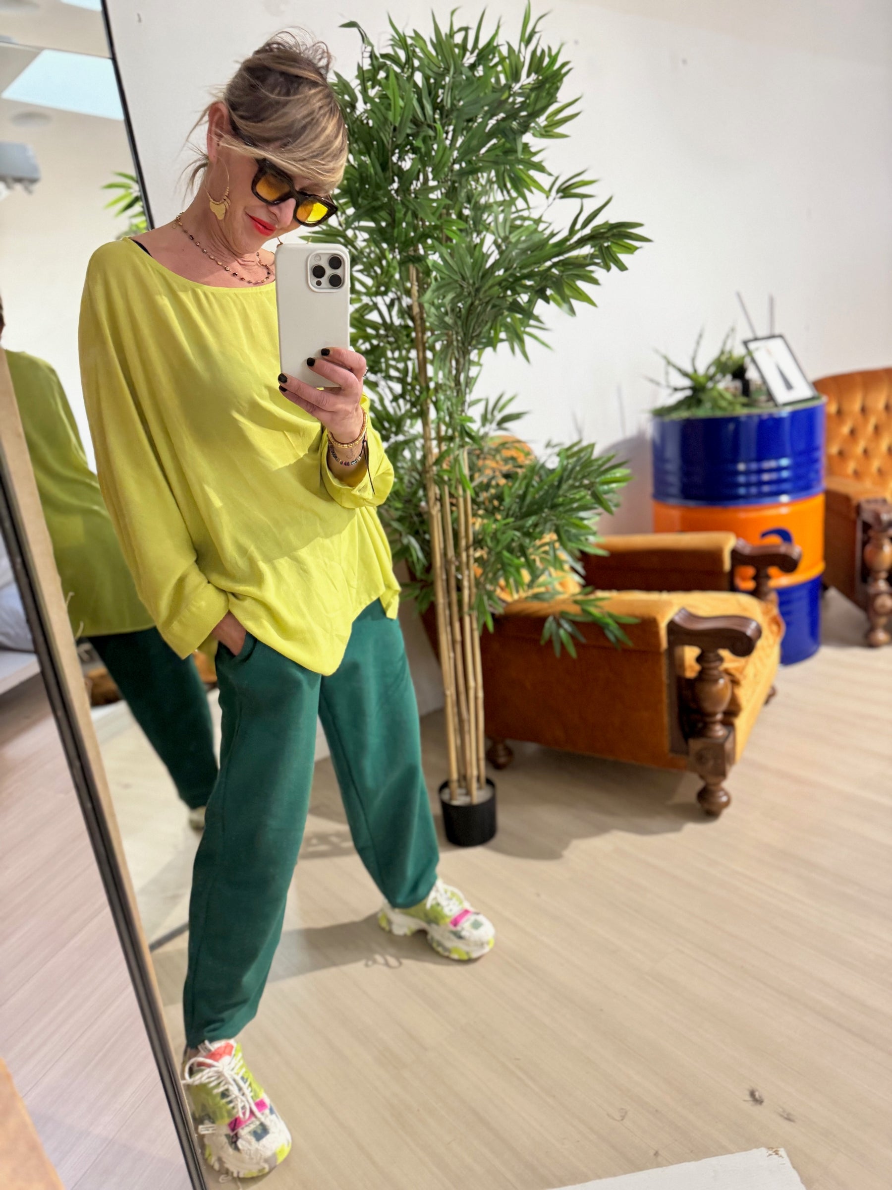 FEMALE CAMICIA OVER /LIME