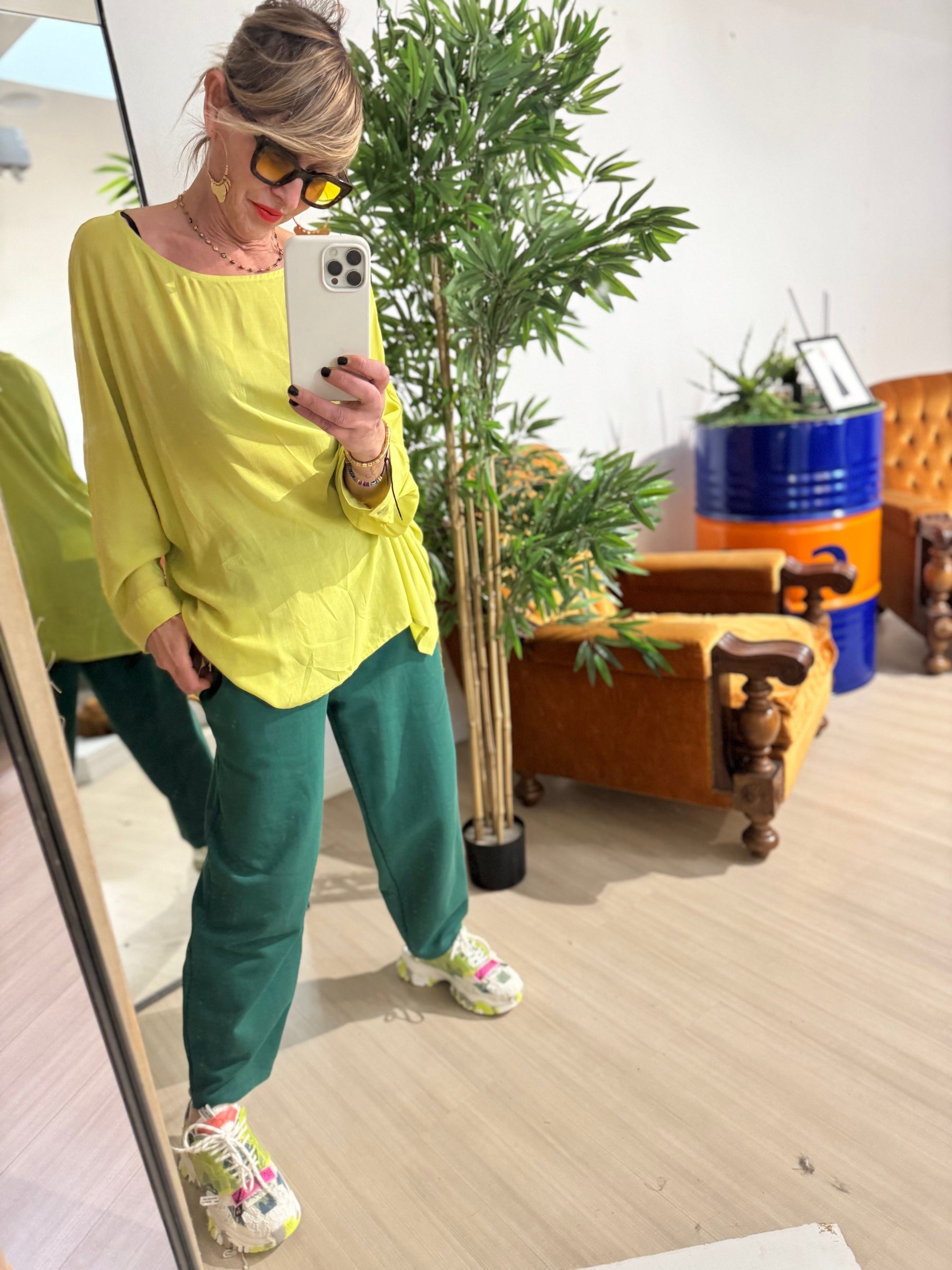 FEMALE CAMICIA OVER /LIME