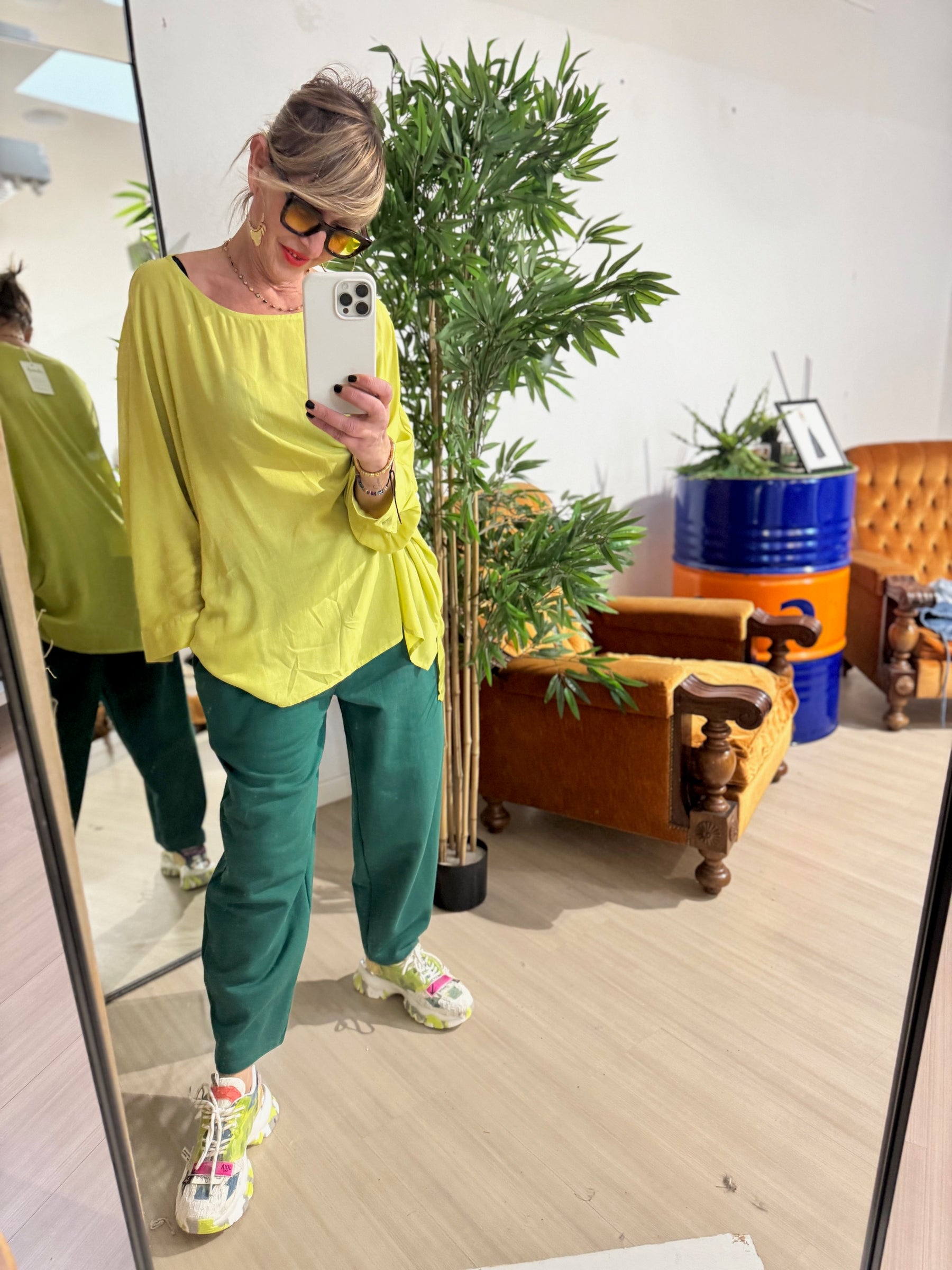 FEMALE CAMICIA OVER /LIME
