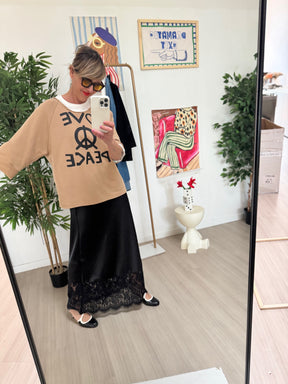 FEMALE FELPA LOVE/BEIGE