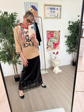 FEMALE FELPA LOVE/BEIGE