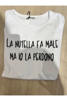 SUSY STAR - T-shirt "La Nutella fa male ma io la perdono" - Dolce ironia da indossare